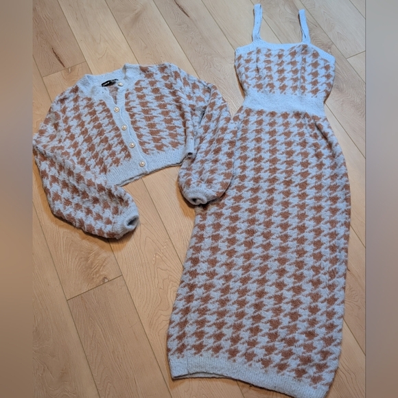 SHEIN Other - 149.SHEIN Fuzzy Knit Cardigan‎ with Pearl Button